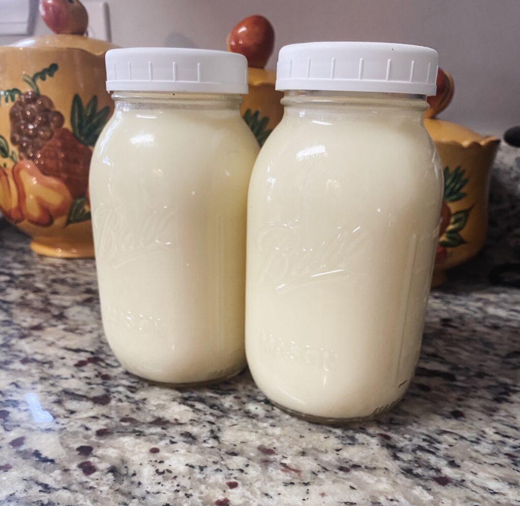 rendered beef tallow stored in mason jars
