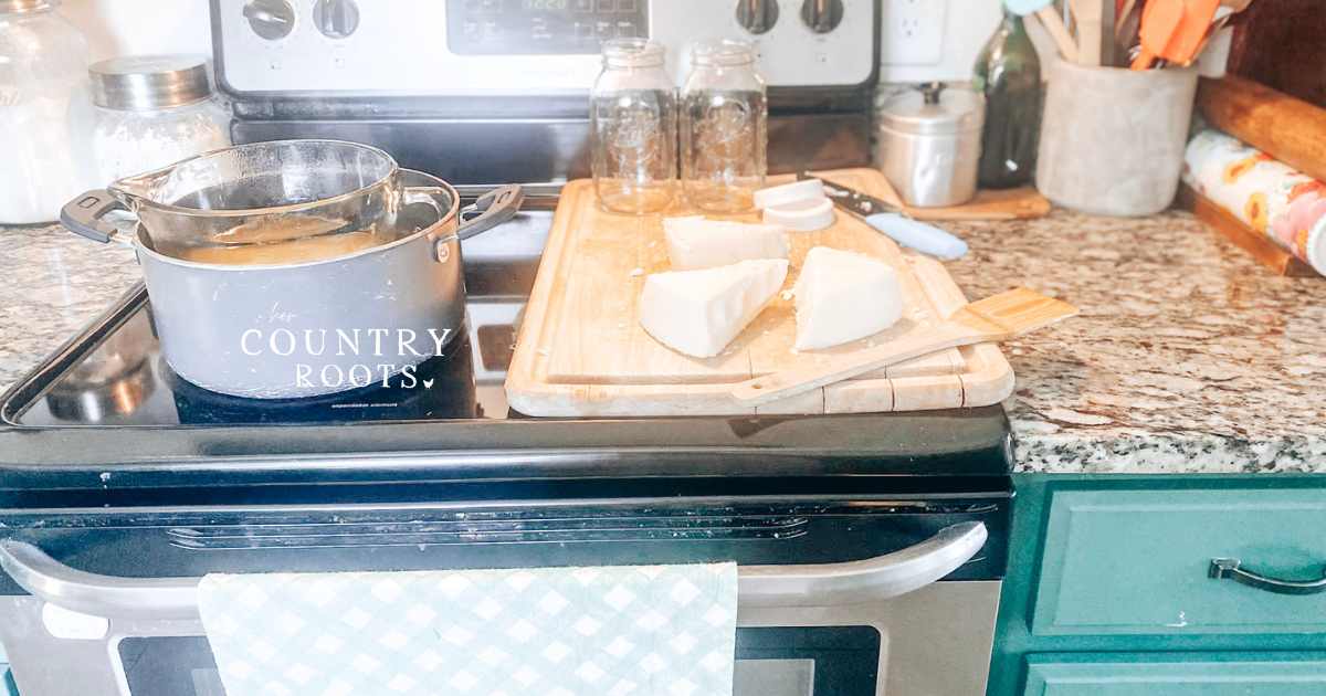 Render and purify tallow in double boiler